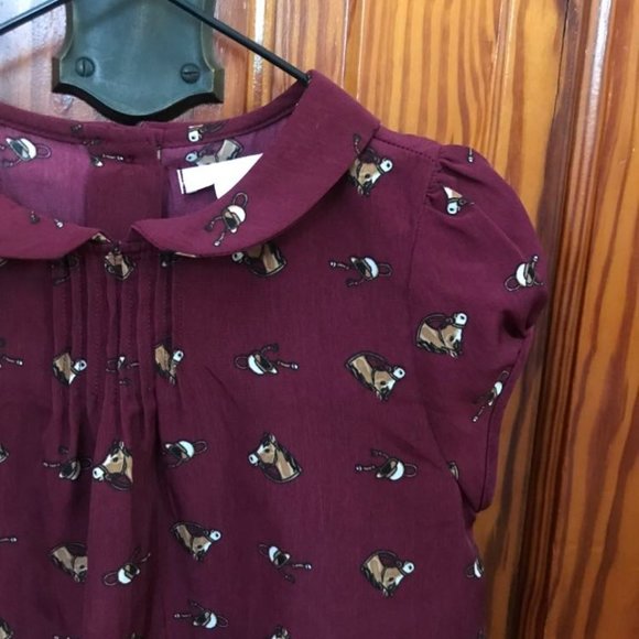 Adorable horse blouse from Janie & Jack - sz 4 - Picture 2 of 7